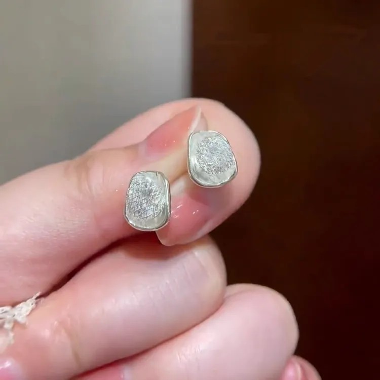 合金耳饰 925银针银色不规则网状耳钉2025新款小众时尚百搭耳饰