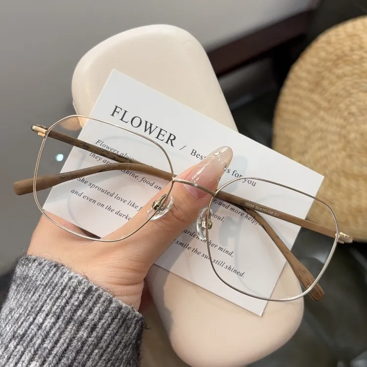 小罗弟冰美式金丝细边眼镜男复古超轻时尚百搭眼镜女可配度数变色