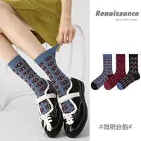 三双装【秋冬治愈系】时尚潮袜女袜秋冬款中筒小众复古ins网红女袜