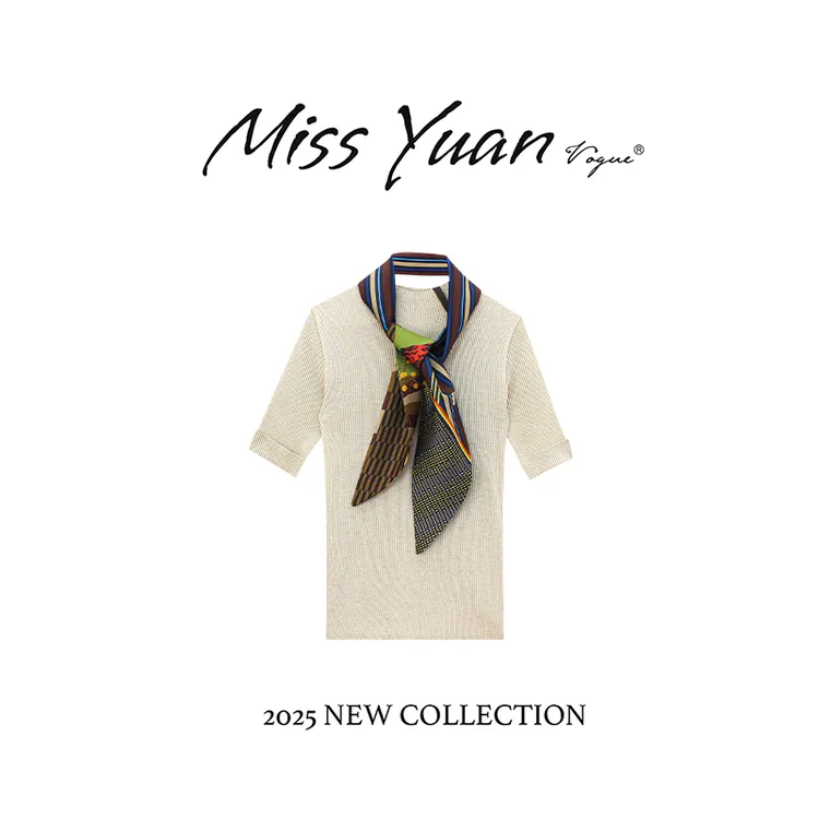 M.Y.媛总 2025秋季新款“罗马假日”气质短袖针织衫MY2155D