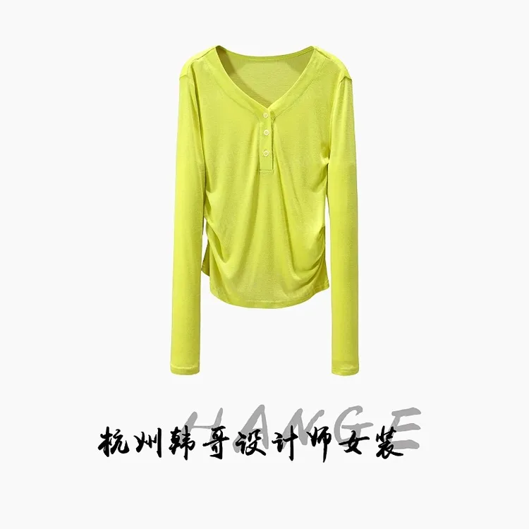 【韩哥女装】2025秋冬新品《云絮系列》秋叶黄天丝羊毛上衣10029-A3