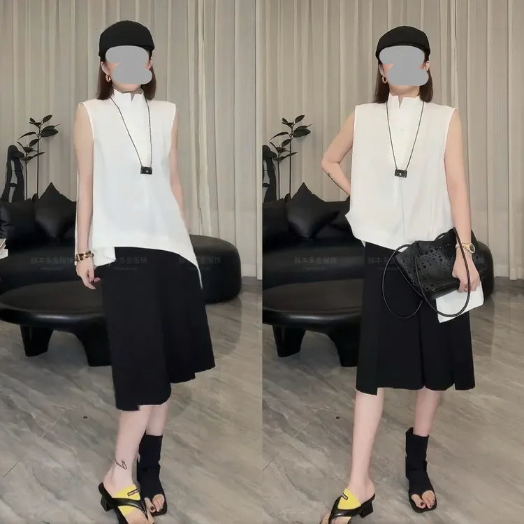 2025夏季新款财阀千金懒惰风马甲上衣套装休闲舒适中裤洋气衣服女