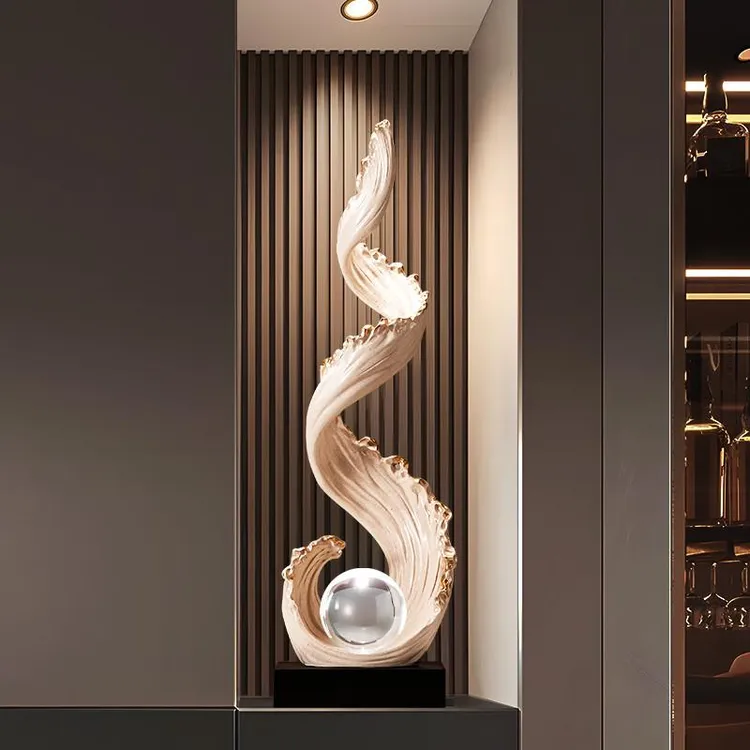 风生水起入户入门玄关艺术装饰摆件轻奢高档客厅电视柜高级感竖高