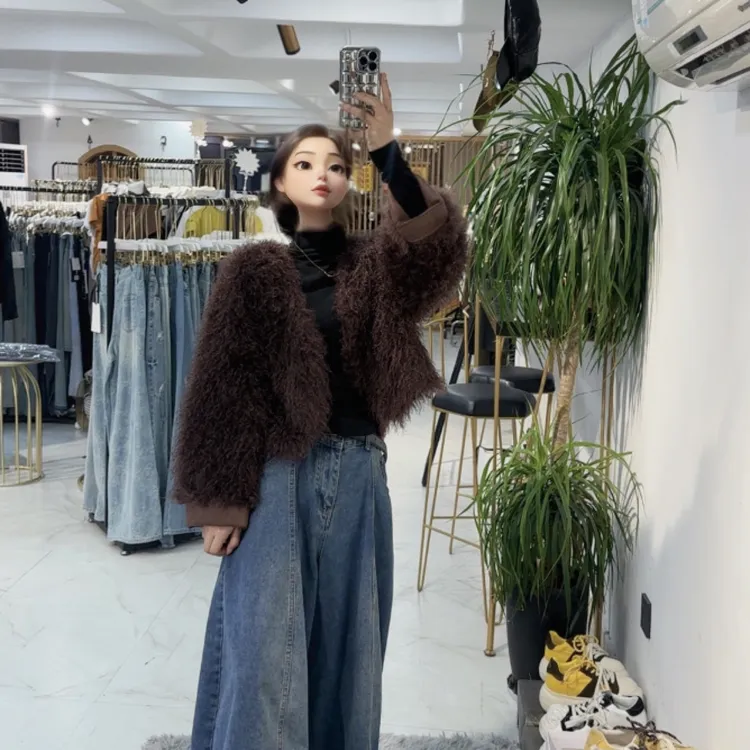 冬天韩版洋气常规款毛毛外套