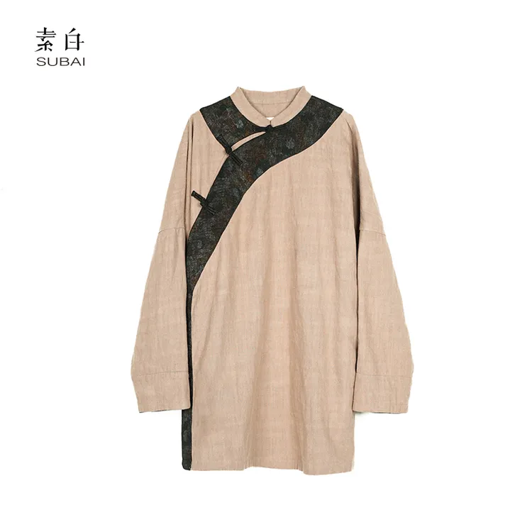 素白【素逸】中式盘扣苎麻设计师改良款复古外套SB2412CP00998
