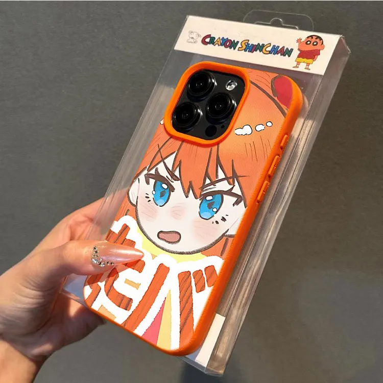 EVA超萌明日香适用苹果16/17手机壳iPhone15promax14荔枝纹13/12