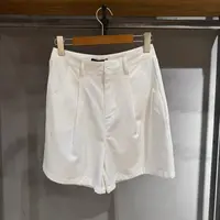 静姐秋季新款宽松百搭休闲白色牛仔短裤7032