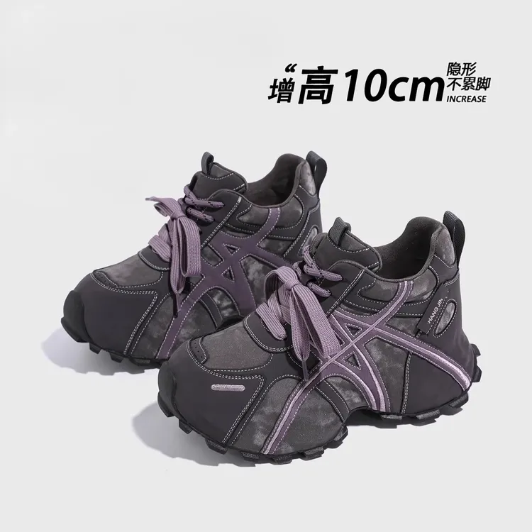 10CM小个子厚底内增高老爹鞋女2025秋季新款百搭时尚运动休闲鞋子