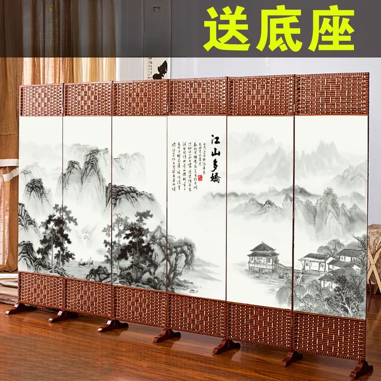 简易屏风折叠推拉移动房间隔断帘客厅进门卧室遮挡墙家用挡床玄关