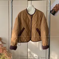 【媚儿推荐】小众设计圆领撞色棉衣