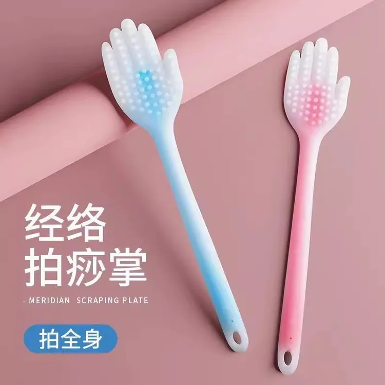 硅胶拍痧板拍打经络棒手掌按摩捶背器敲打敲背神器家用养生专用gh