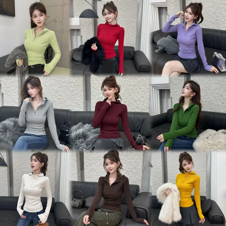 【人手一件】叠穿神器半拉链连帽内磨毛加厚上衣