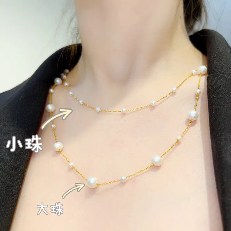 足金5G满天星珠珠项链00819