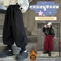 【毛妈潮牌】女童冬装加绒时髦灯笼裤2025新款中大童加厚时尚休闲裤