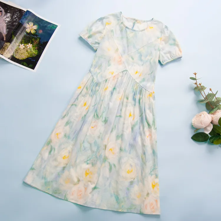 2090女童碎花连衣裙2025新款棉布裙夏季学院风女孩公主裙儿童裙子