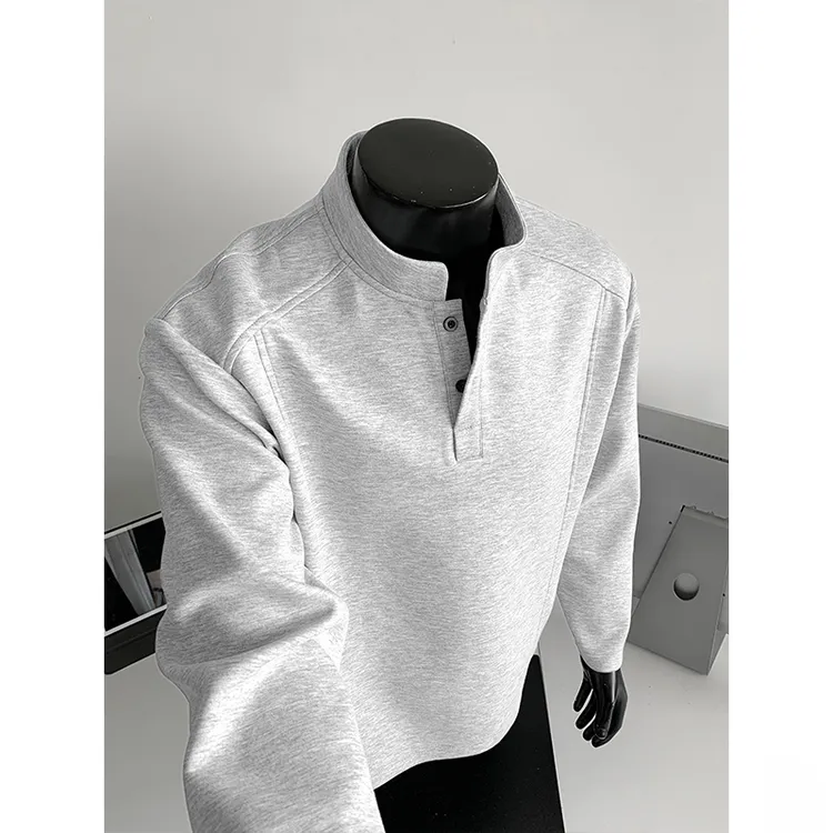 重磅亨利领华棉长袖T恤男秋冬加绒加厚美式基础款百搭打底衫上衣