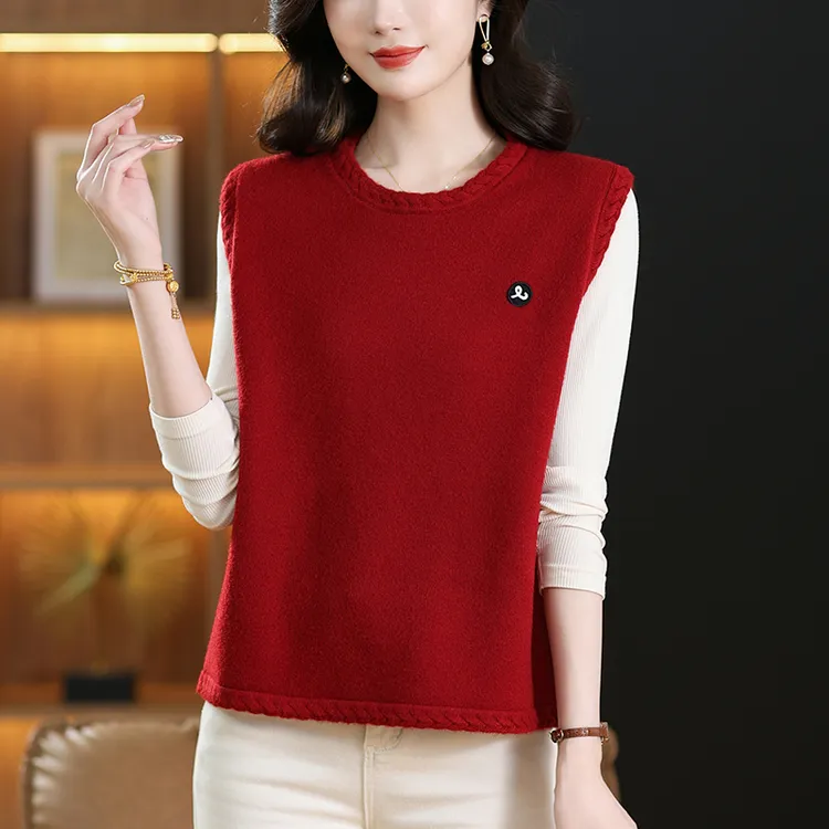 马夹背心女外搭春秋短款叠穿漂亮马甲毛衣2025年新款针织坎肩百搭