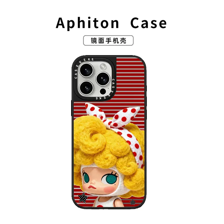 奥菲顿黄大波浪嘎子姐适用苹果17/16pro镜面手机壳iPhone1514套13
