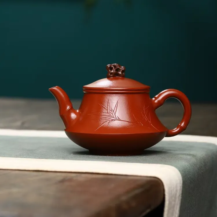精品竹器雅竹原矿特级朱泥料200毫升茶具