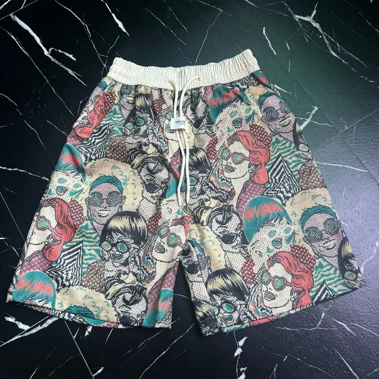 夏季新款复古潮牌百搭短裤五分沙滩裤衩潮流印花宽松运动短裤男士