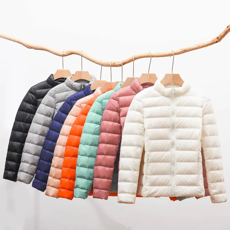 高梵鹅联名UAEI轻薄羽绒服女2022年新款女连帽立领轻便修身薄款短
