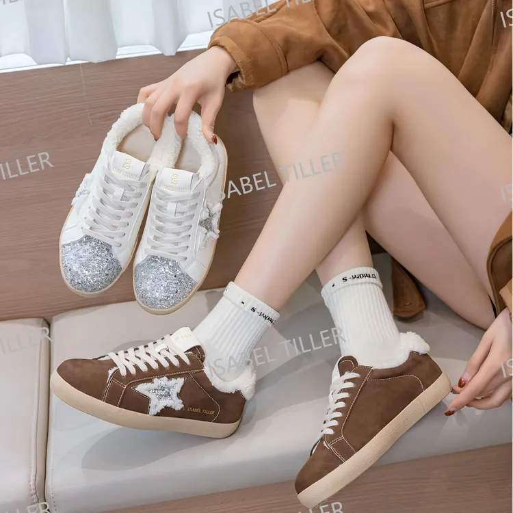 【小圆专属】ISABEL TILLER冬季新款复古星星鞋毛毛鞋加绒加厚保暖休闲鞋