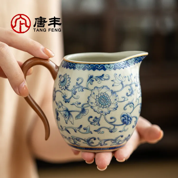 唐丰青花汝窑公道杯茶漏家用办公大容量珐琅彩分茶器泡茶专用匀杯