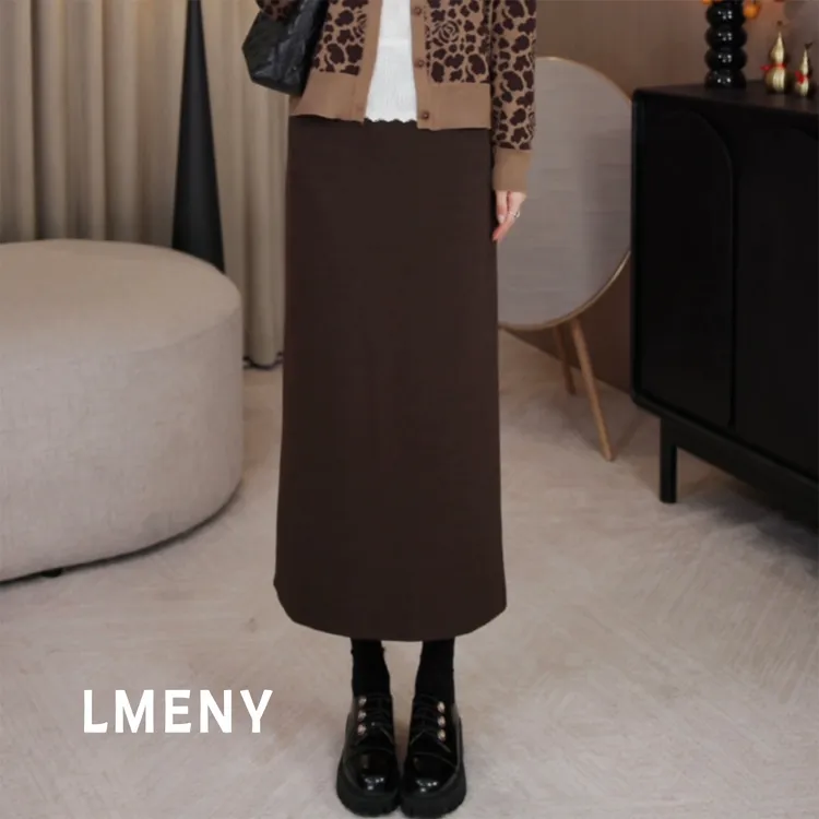 LMENY“开衩纸片裙”升级版~醋酸绵羊毛柔软小A直筒显瘦半裙25CQ010