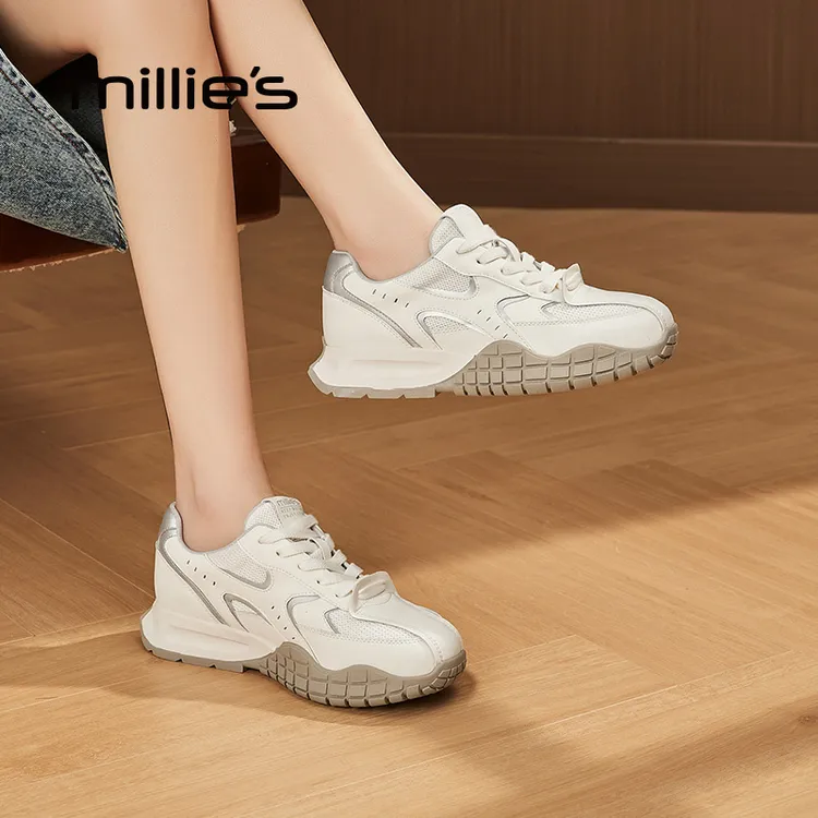 妙丽厚底阿甘鞋女2025新款春秋平底德训鞋百搭软底运动旅游休闲鞋