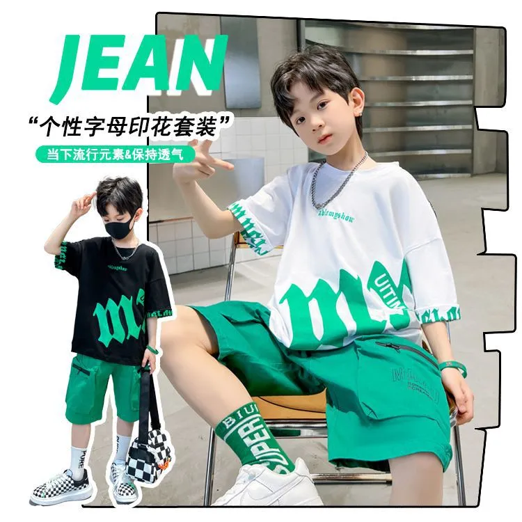 装男童夏装套装新款运动男孩薄款夏季夏款中大童酷帅气潮