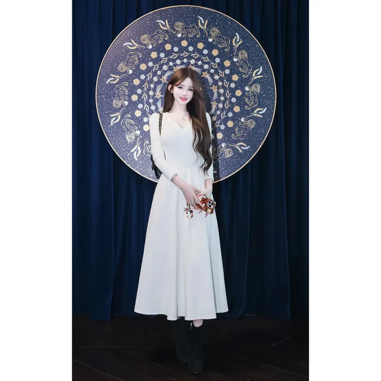 TUTU【奢养女主】优可丝/秋冬修身显瘦气质长袖长裙连衣裙#CQ1228