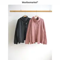 【海街日集】氛围感短袖毛衣长袖开衫两件套装/配围巾 AWMY476