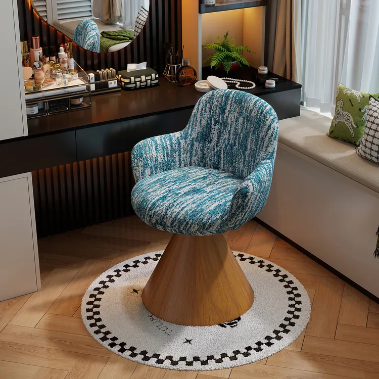 希静现代简约化妆凳卧室可旋转椅子设计师款轻奢高级感梳妆台凳子