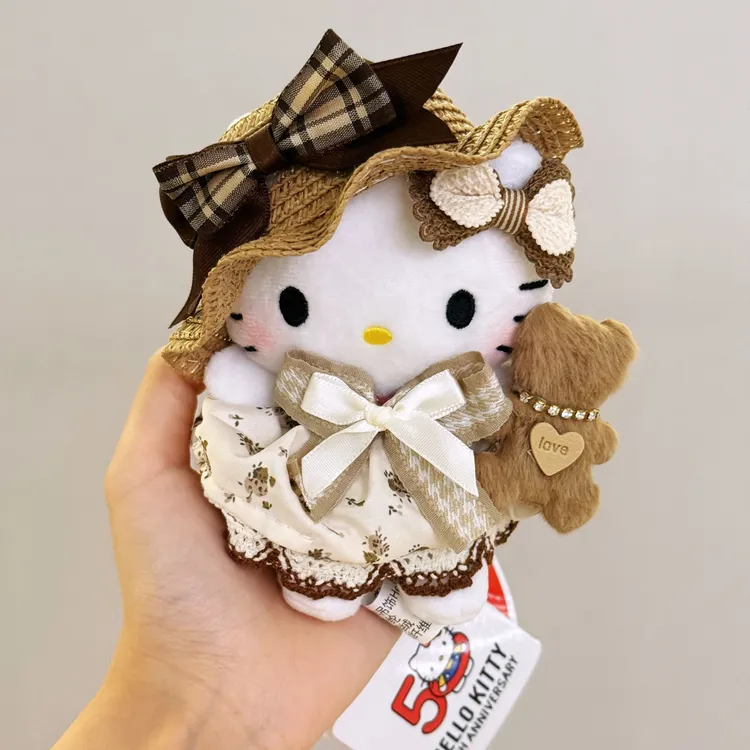 正版【美拉德草帽】kitty挂件情侣闺蜜款可爱包包挂件车载挂饰