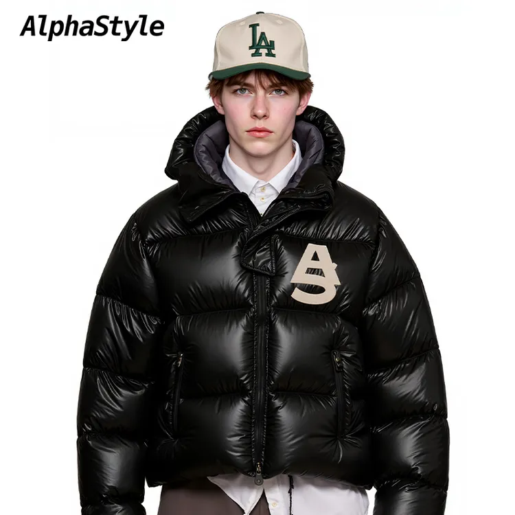 【耿jojo专属】ALPHASTYLE潮牌冬季男女保暖运动休闲舒适新款鹅绒羽绒服男款外套