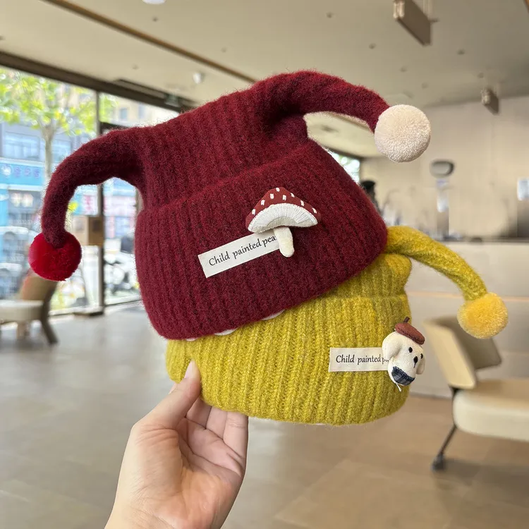 【小布丁】儿童秋冬季韩版可爱触角针织帽宝宝保暖防风男女童毛线帽
