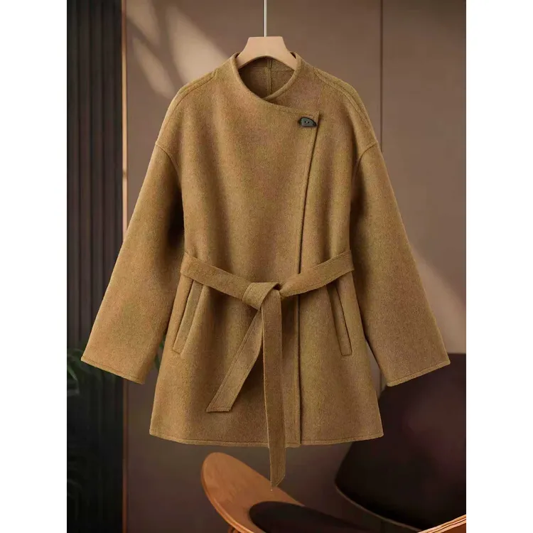 25秋冬季百搭双面呢大衣女中长款宽松秋冬羊毛呢外套