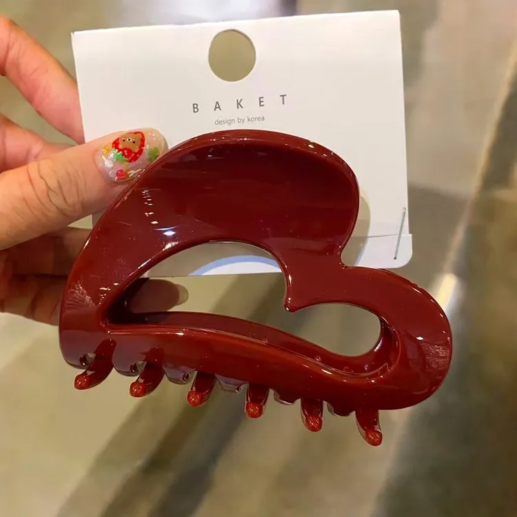 韩国东大门baket发饰纯色爱心抓夹发抓时尚韩系ins