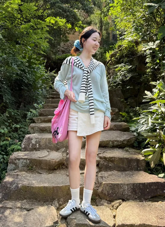 夏季2025新款韩系慵懒防晒长袖t恤罩衫上衣气质百搭显瘦半裙套装