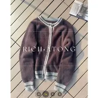 atong/阿彤-【】-2025特种动物毛拉毛边条开衫毛衣0926-19