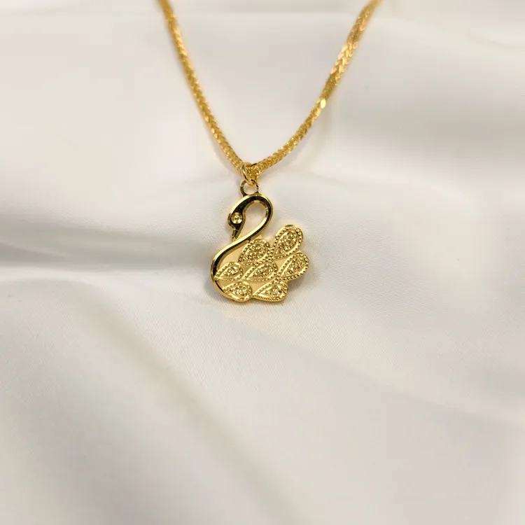 足银银制品 足银天鹅套链，镀金银，男女通用，时尚单品