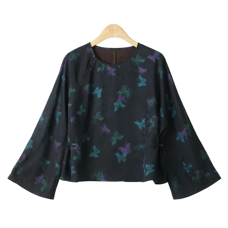 莨纱·夜昙长袖上衣 新中式国风女装1b1012898