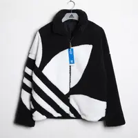 Adidas 三叶草 男女新款运动休闲时尚羊羔绒保暖夹克外套 HR3486