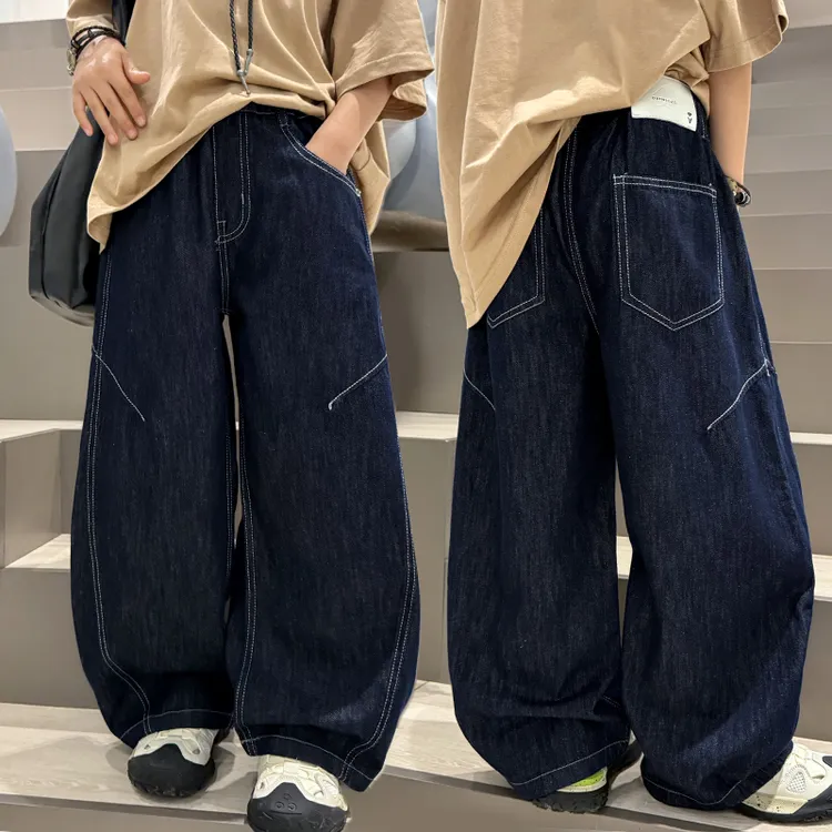 男童春秋季牛仔裤儿童弯刀裤子帅气2025新款中大童秋装宽松长裤潮