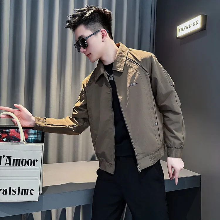 解构设计感外套男士韩版潮流上衣春秋季2025新款潮牌痞帅翻领夹克