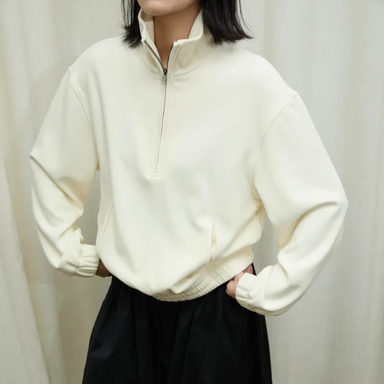 秋冬厚款保暖纯色半拉链摇粒绒卫衣