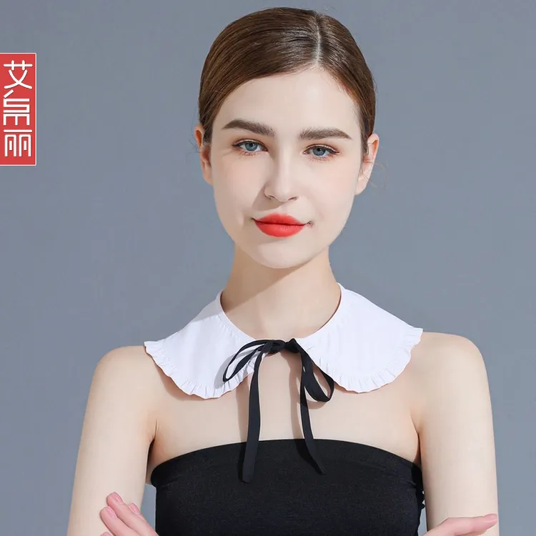 秋冬保暖护颈椎围脖棉荷叶边领装饰毛衣假领子百搭脖套多功能云肩
