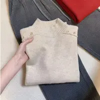 秋冬新款时尚半高领保暖毛衣外套针织衫内搭长袖打底衫上衣女A154