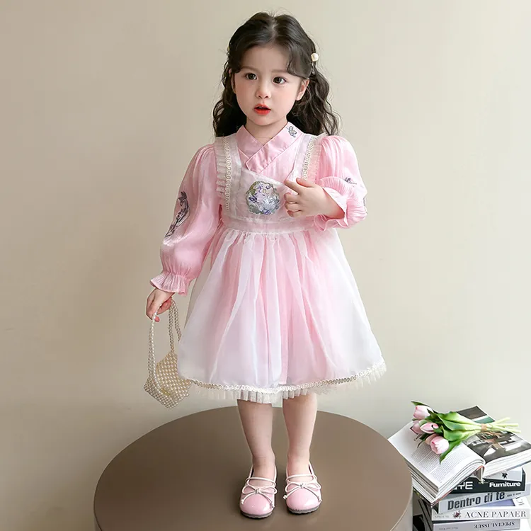 洛丽塔公主裙女童国风连衣裙春秋季2025新款儿童汉服裙子宝宝礼服