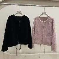 澳洲进口全羊毛皮草外套圆领颗粒羊毛复合皮毛一体